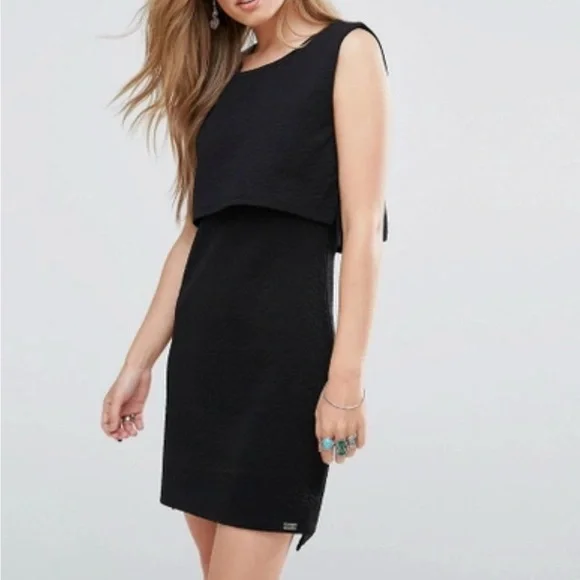 Bellfield Scilla Jacquard Textured Black Layered Dress - Picture 7 of 13